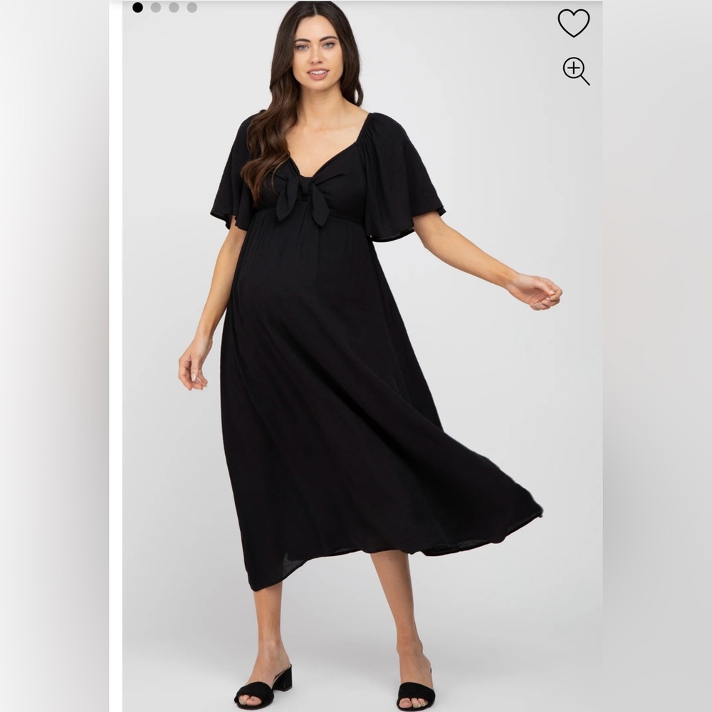 Pink Blush Maternity Black Midi Dress